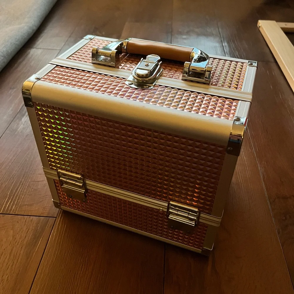 Holographic Pink Makeup Storage Case